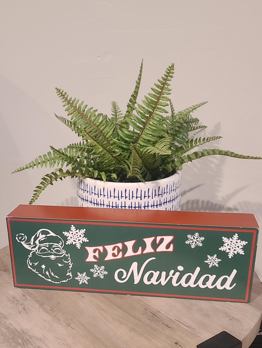 Feliz Navidad Holiday Decorative Sign - Green and Red